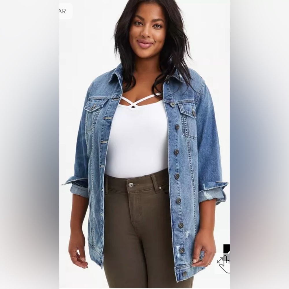 Torrid Extra Long Denim Jacket - image 2